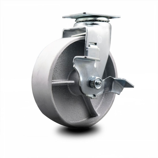 6 Inch Semi Steel Cast Iron Swivel Caster with Ball Bearing and Brake SCC